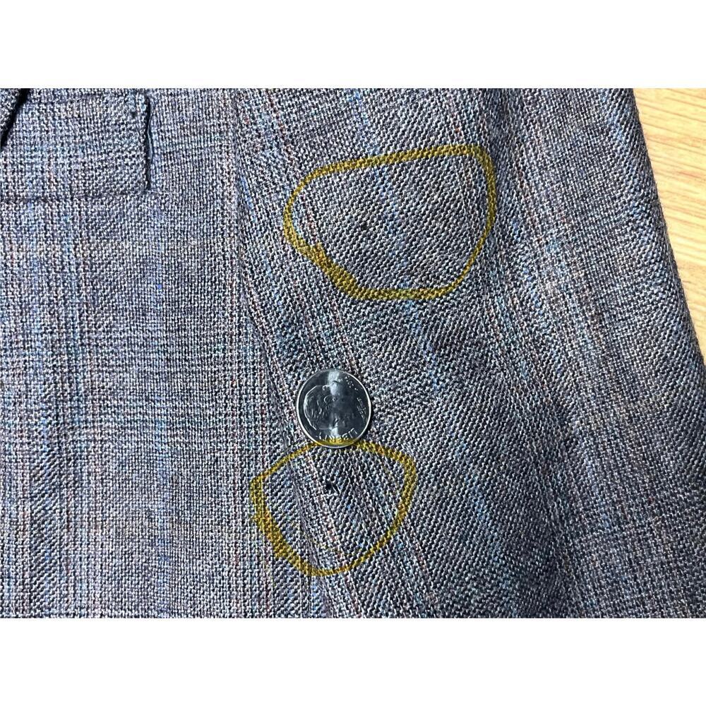 Vintage Saville Tweed Wool Blazer Plaid Sz 10 Gray old money quiet luxury preppy - Picture 15 of 15